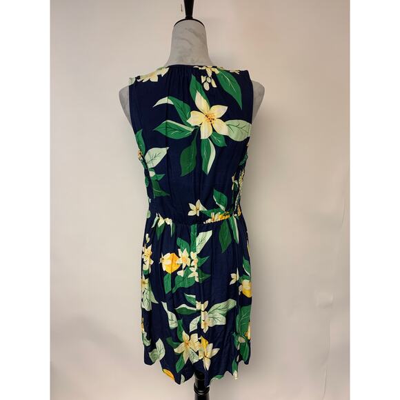 Old Navy Womens Dress Tropical Floral Resort Vacation Island Cruise Size L Mini - Picture 3 of 10